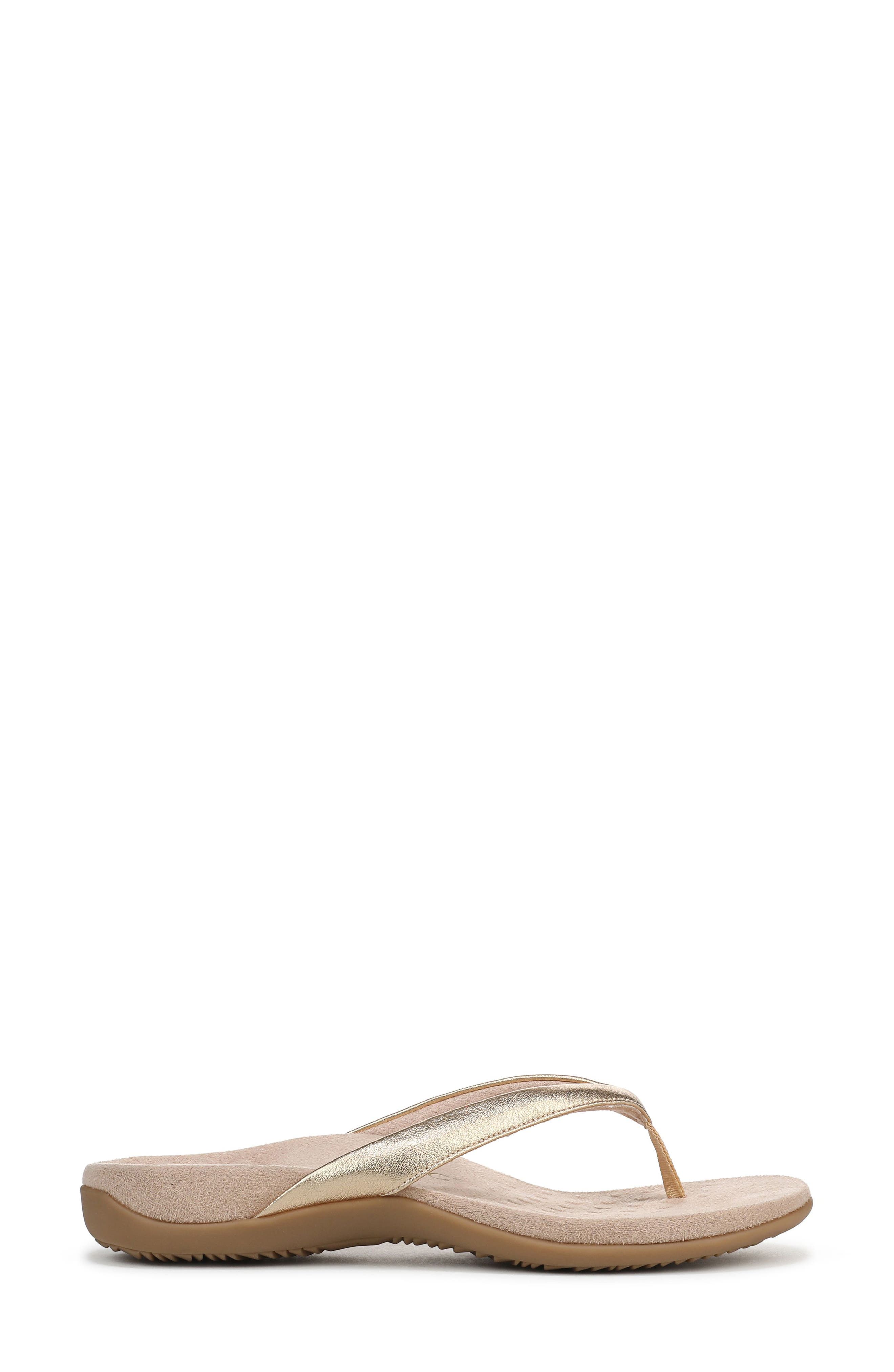 Vionic Dillon Flip Flop, Alternate, color, Gold