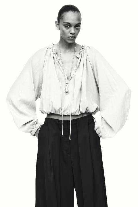 Bubble-hem blouse