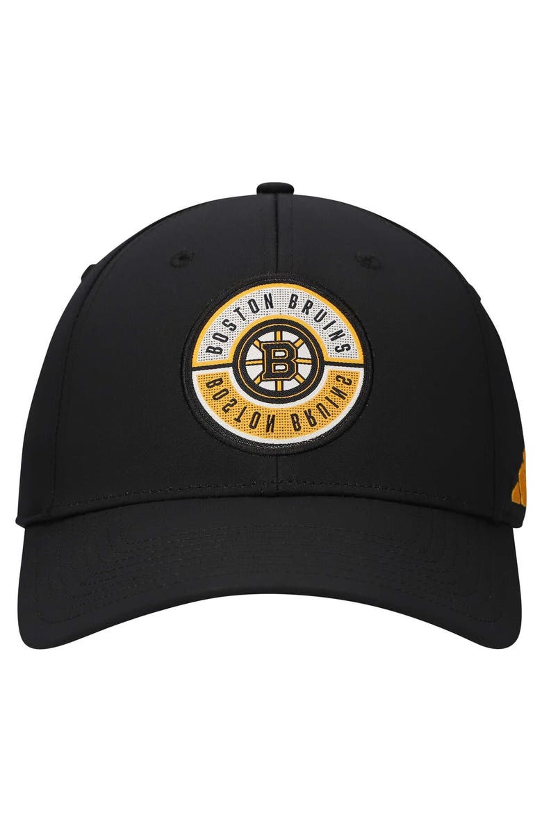 adidas Men's adidas Black Boston Bruins Circle Logo Flex Hat, Alternate, color,