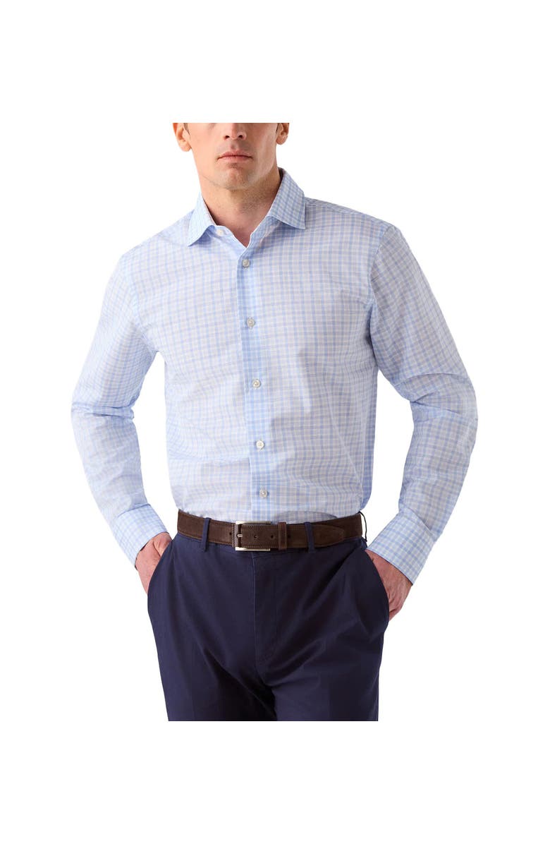 Robert Talbott Reynolds Check Cotton/Linen Shirt in Classic Fit, Main, color, Blue/Light Blue