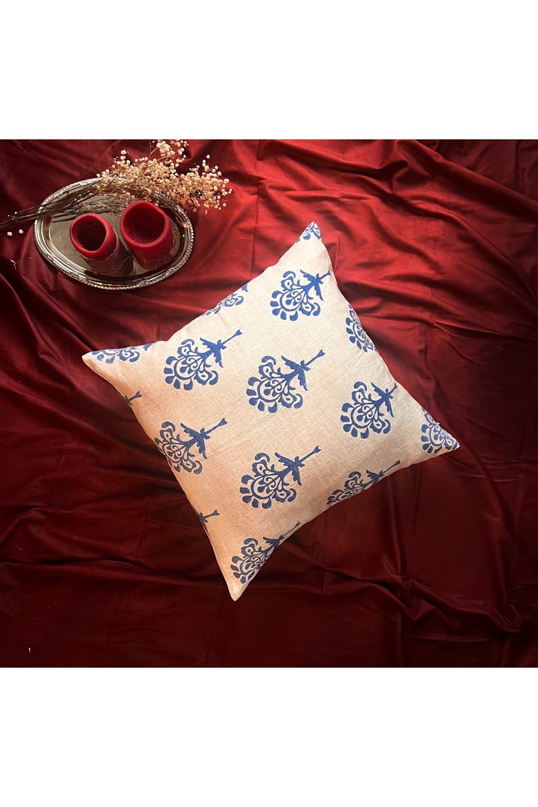 Blue Harmony Pure Linen Throw Pillow Cover, Alternate, color, Blue