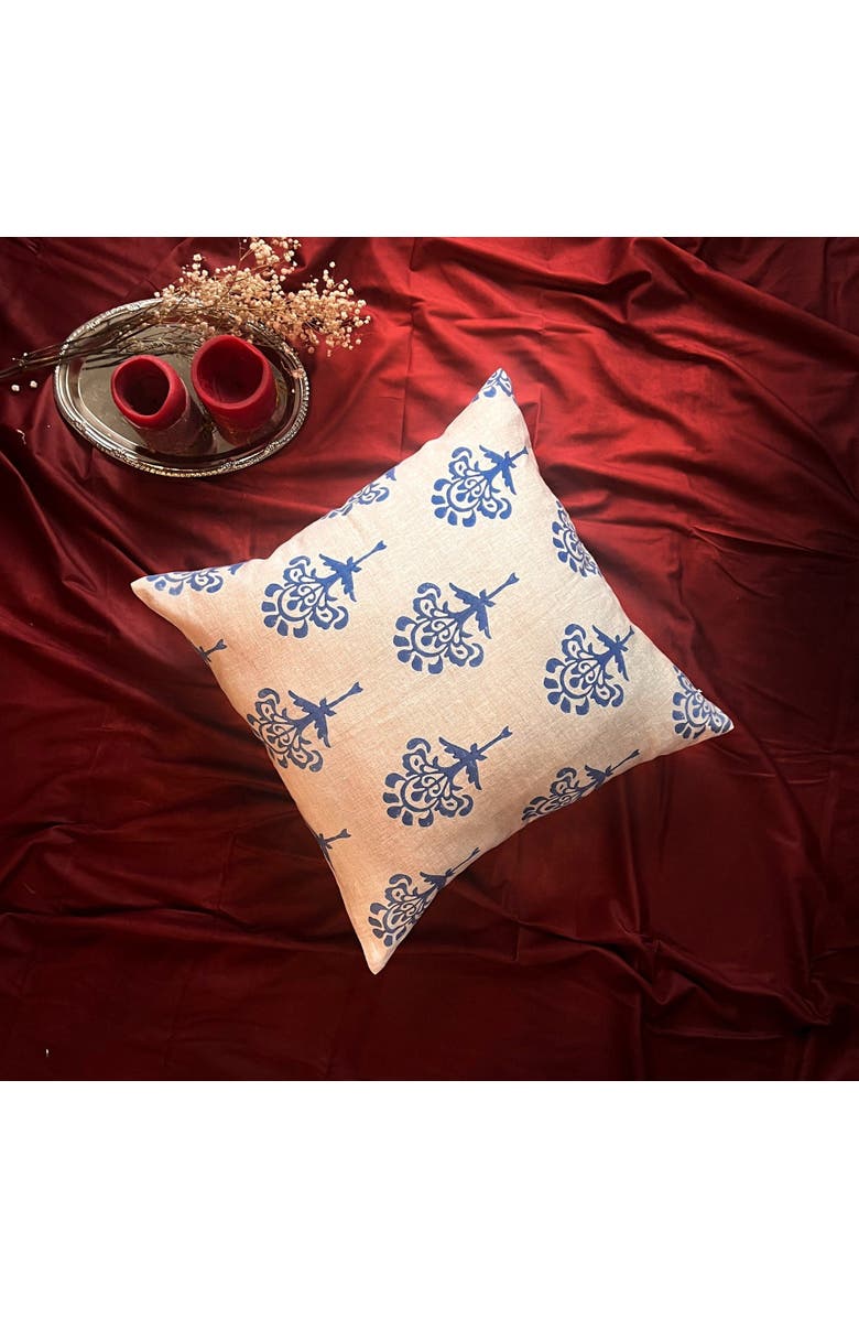 Banyan & Birch Blue Harmony Pure Linen Throw Pillow Cover, Alternate, color, Blue