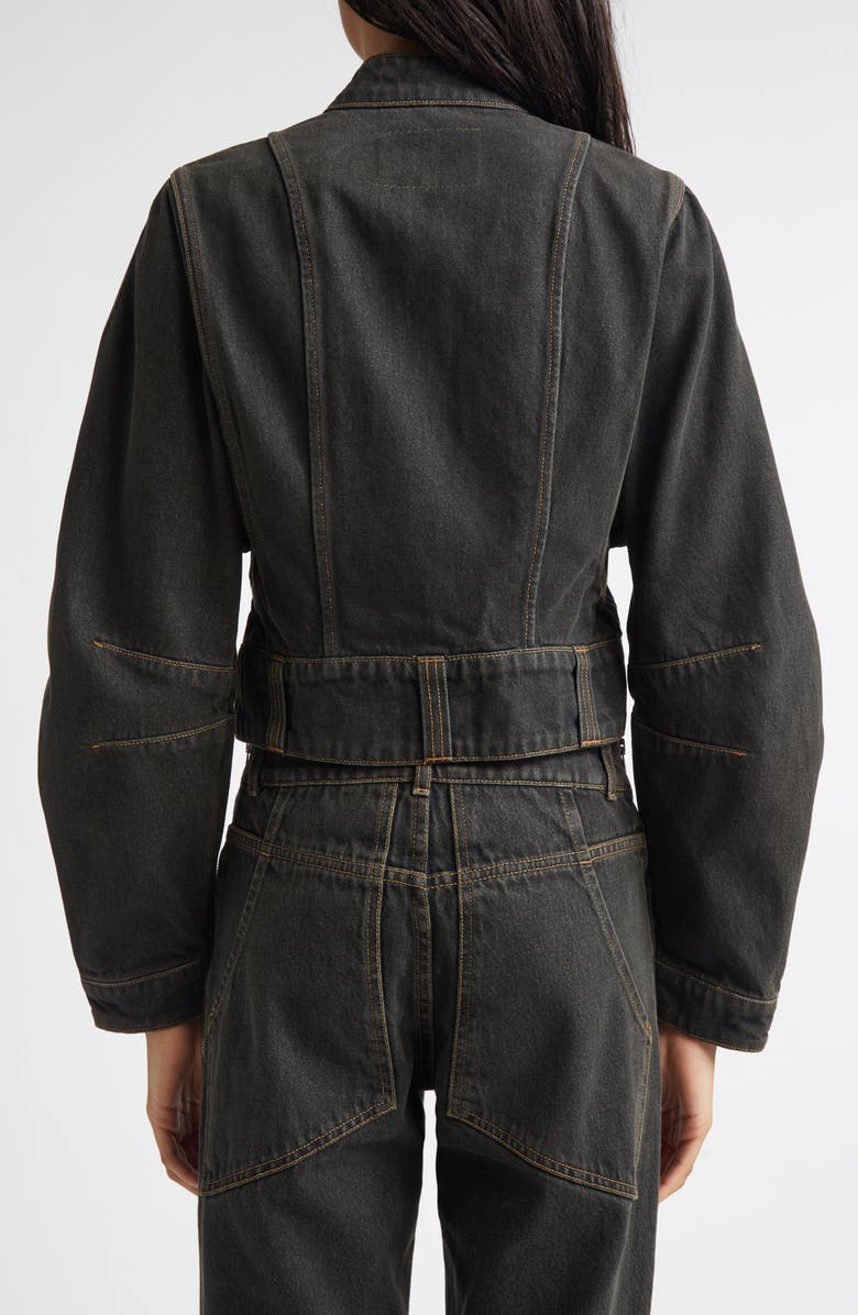 Eckhaus Latta Signal Denim Zip Jacket, Alternate, color, Seagrass