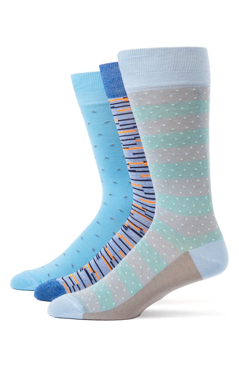 Lorenzo Uomo 3-Pack Assorted Dress Socks, Main, color, 