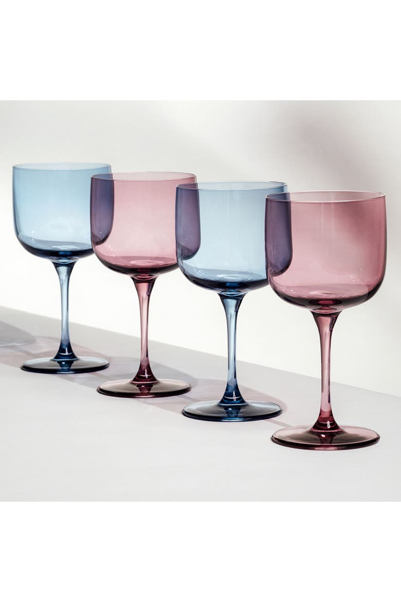 Like Ice Wine / Water Glass Pair, Alternate, color, blue