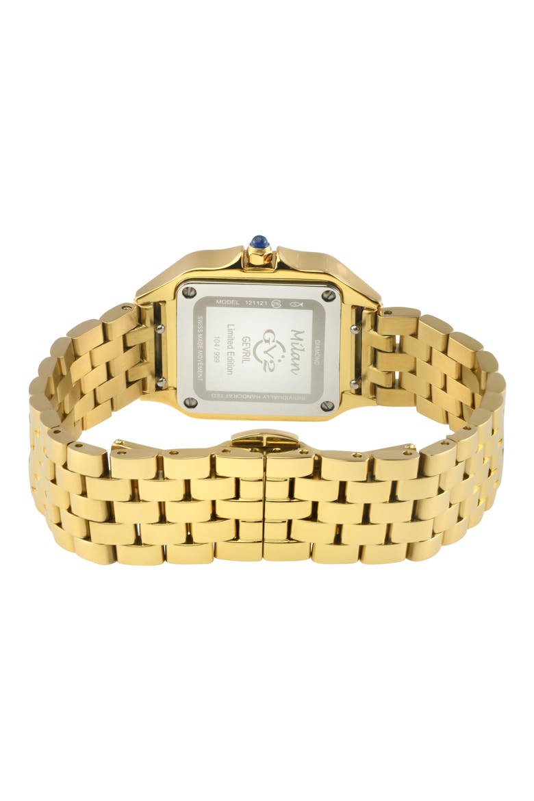 Milan Diamond Dial Bracelet Watch, 27.5mm - 0.04ct., Alternate, color, GOLD