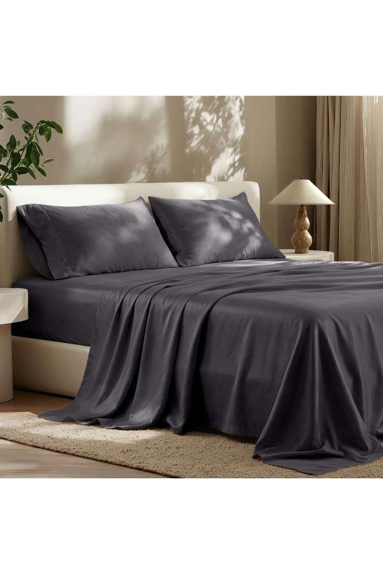 TENCEL Lyocell Sheet Set - Split King, Alternate, color, Forged Iron Grey