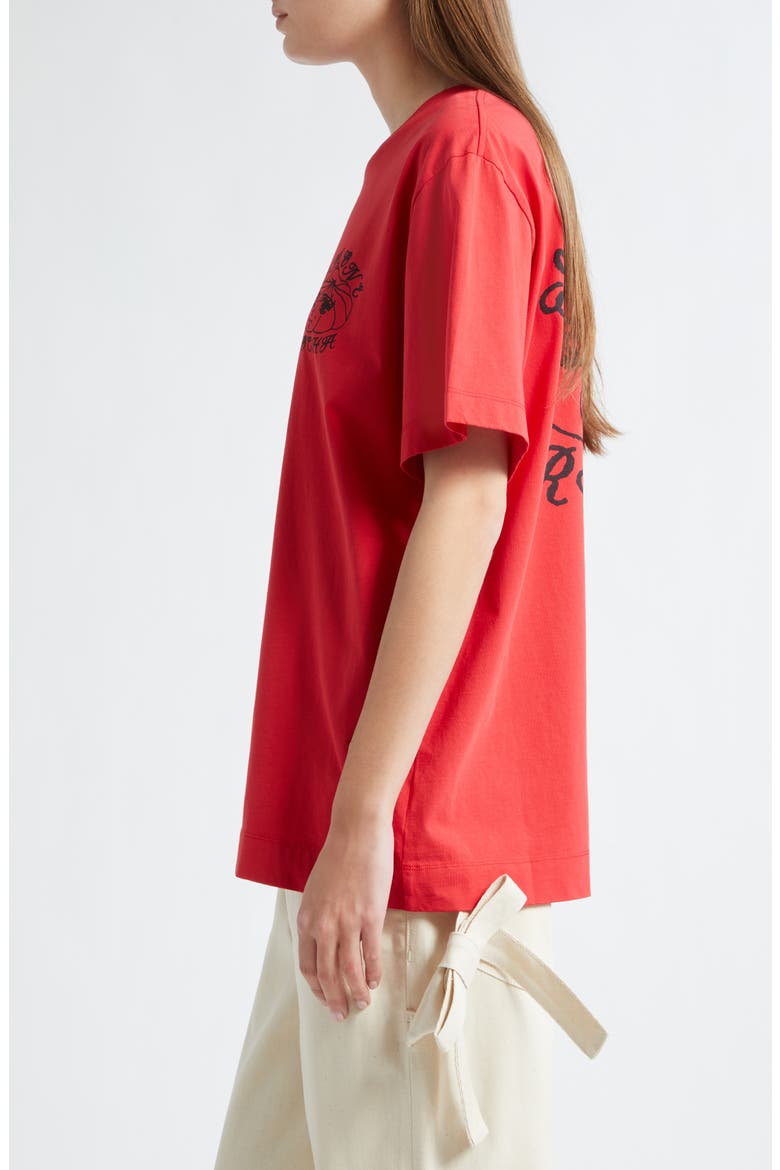 Dim Sum Logo Print T-Shirt, Alternate, color, RED/ BLACK