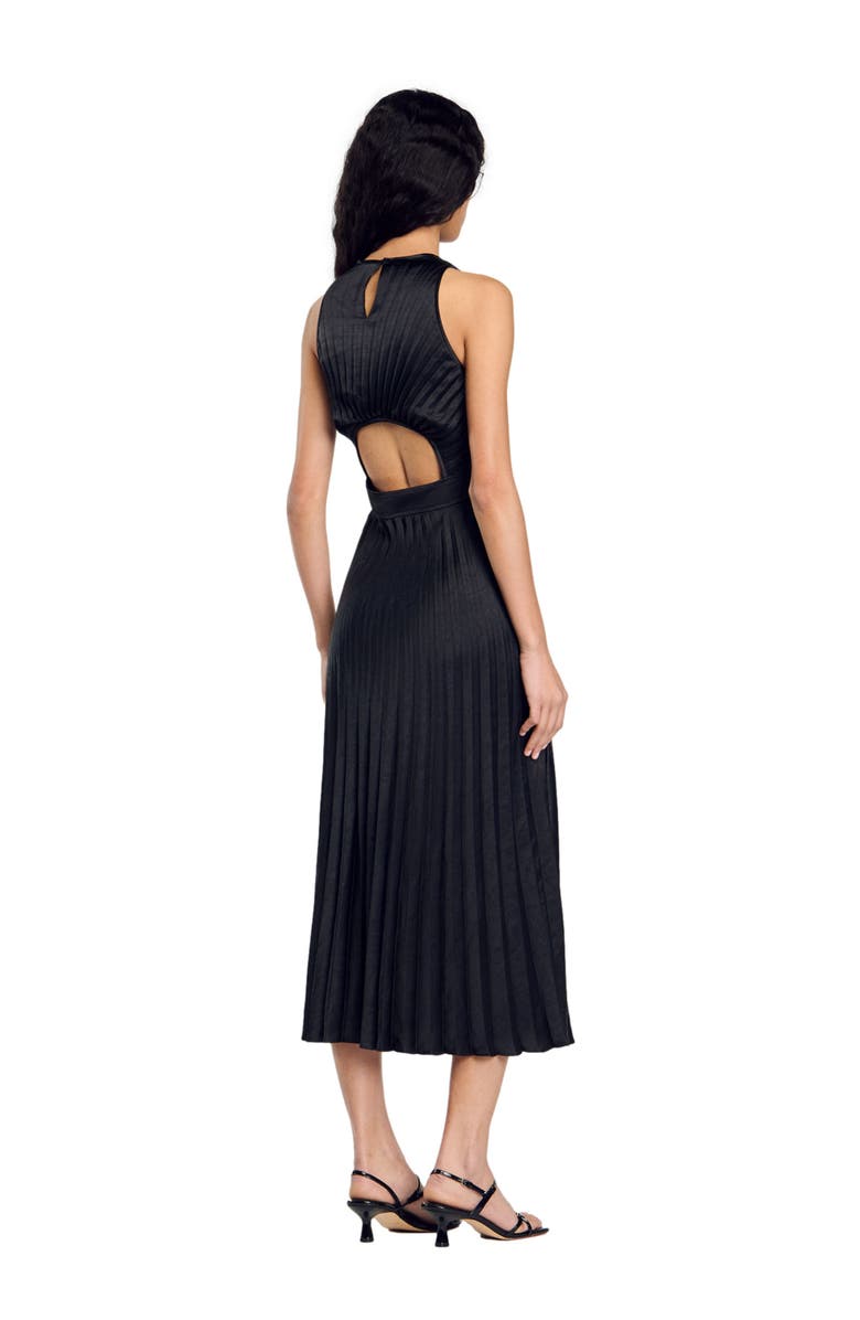 SANDRO Pleated maxi dress, Alternate, color, 