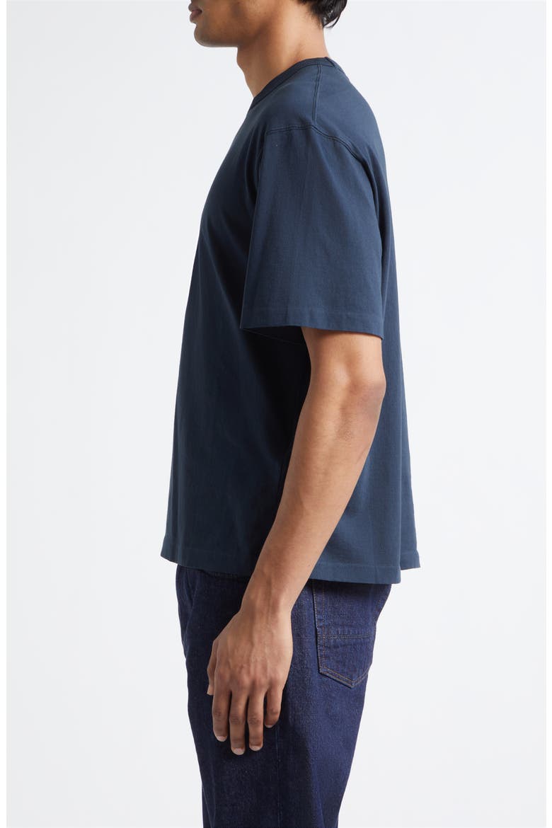 Institutional One Embroidered Cotton T-Shirt, Alternate, color, NAVY BLUE