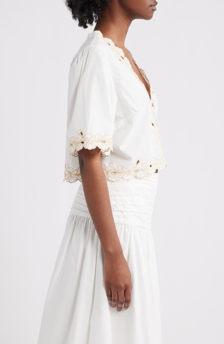 Rails Cataluna Embroidered Cotton Poplin Crop Top, Alternate, color,