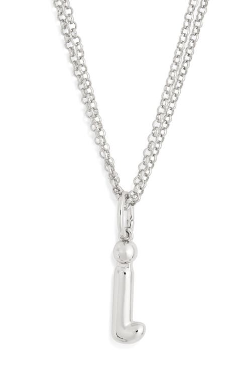 Leith Lowercase Initial Bubble Pendant Necklace In Silver