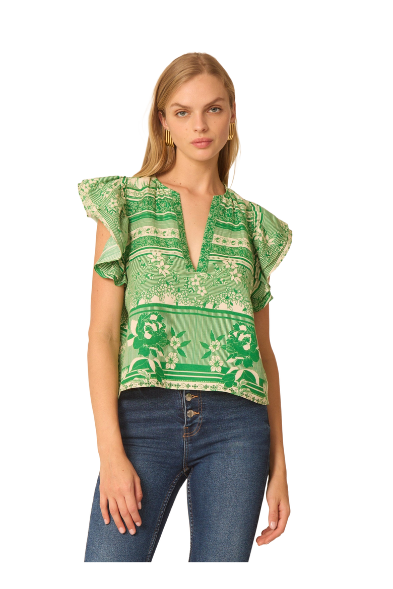Orla Blouse, Main, color, Floating green floral