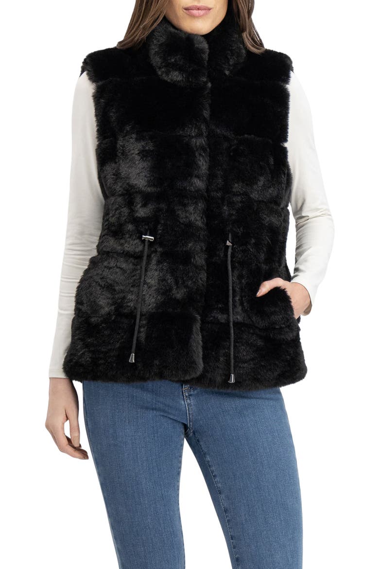 Fur-Free Rex Rabbit (Faux Fur) Vest, Alternate, color, BLACK