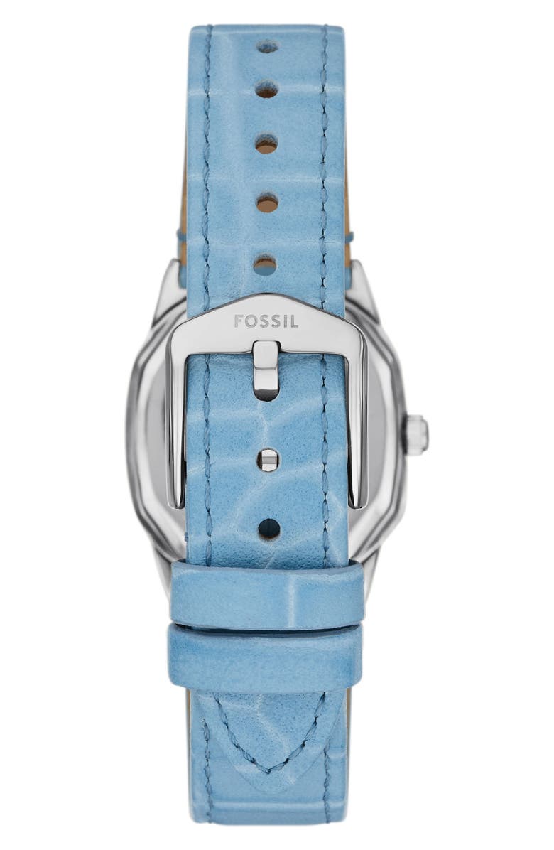 Fossil Harlow Croc Embossed Leather Strap Watch, 27mm, Alternate, color,