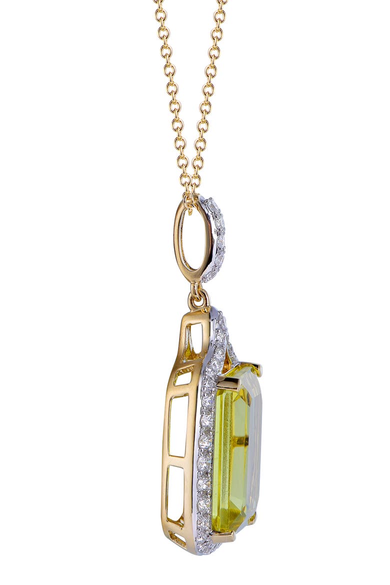 London Blue Topaz Necklaces with Diamonds, Alternate, color, Lemon