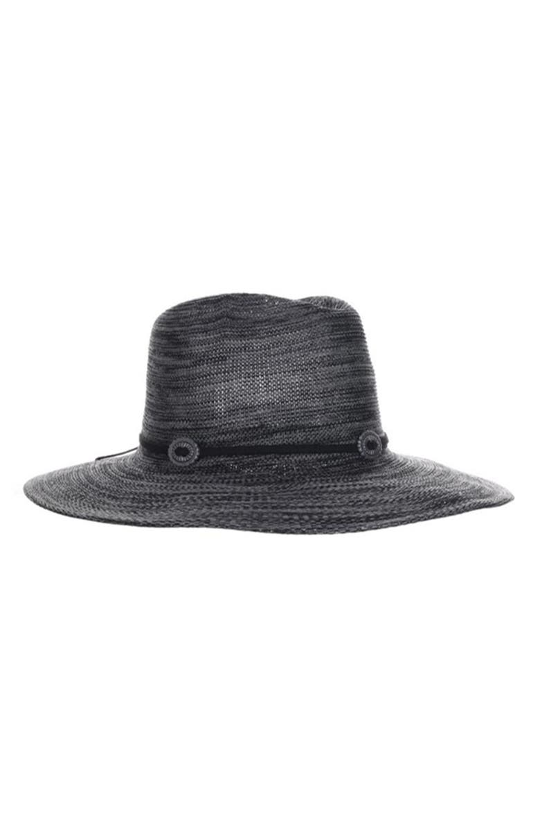 Scala Space Dye Knit Fedora, Main, color, Black