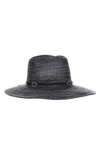Scala Space Dye Knit Fedora In Black
