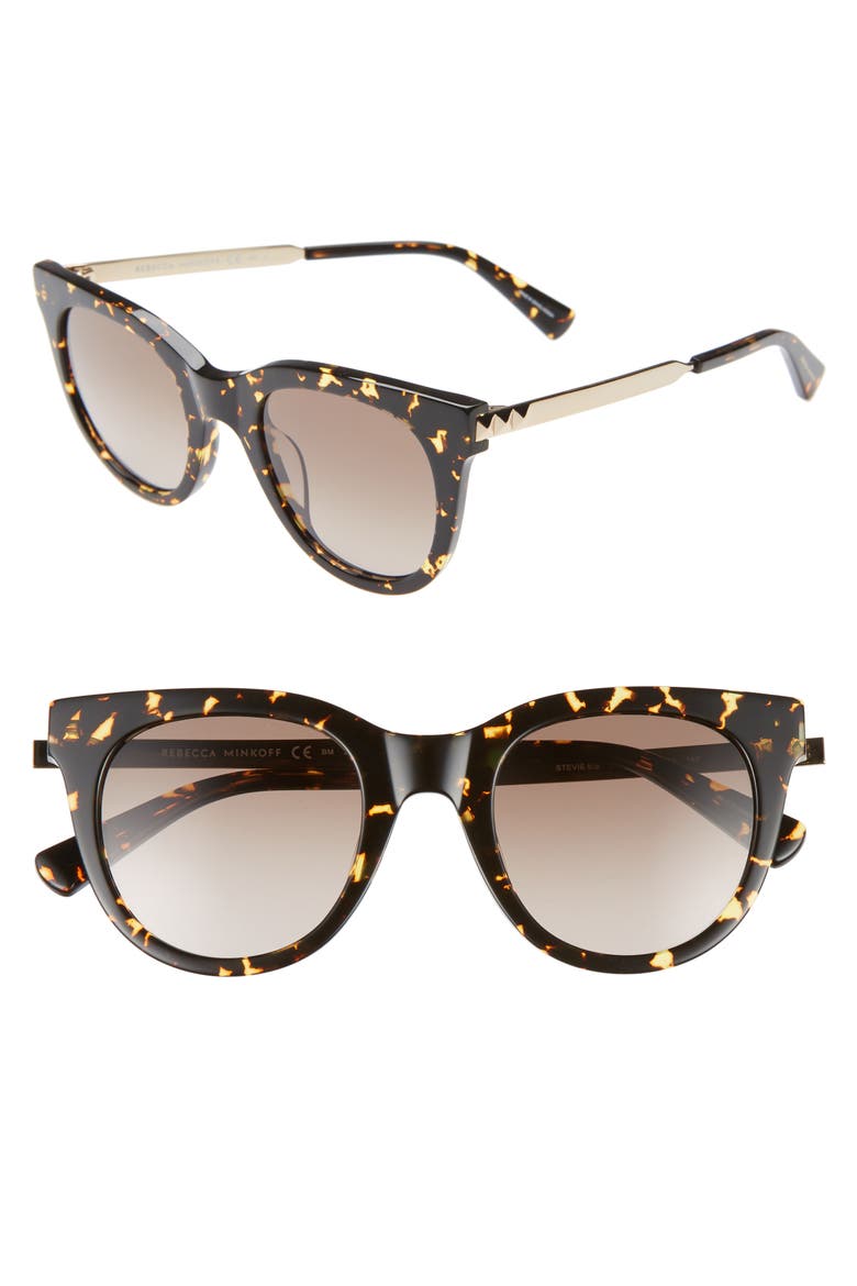 Stevie 49mm Round Sunglasses, Main, color, BLACK HAVANA/ GOLD