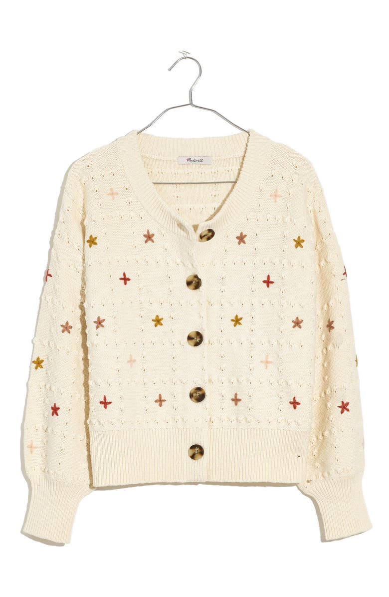 Madewell Embroidered Sandlin Cardigan Sweater, Alternate, color, 