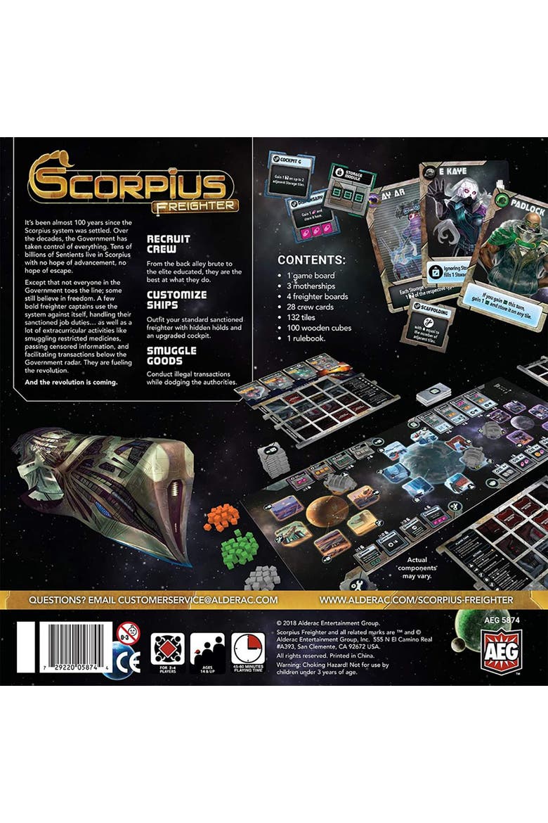 Scorpius Freighter Scifi Tile Placement Game, Alternate, color, Multicolored