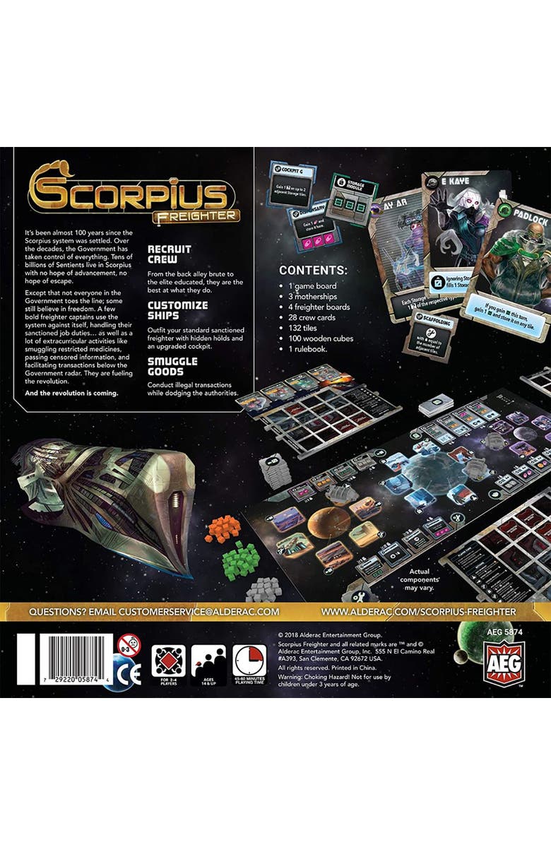 Alderac Entertainment Group (AEG) Scorpius Freighter Scifi Tile Placement Game, Alternate, color, Multicolored