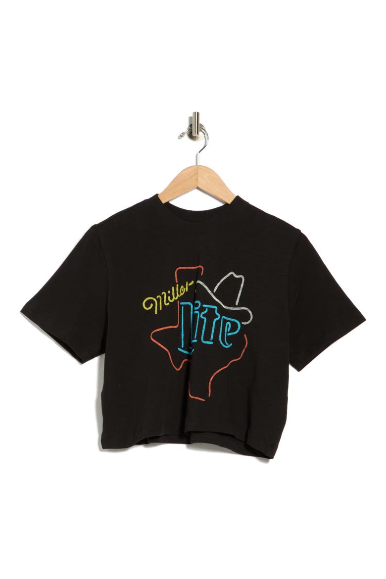 Miller Lite Texas Graphic T-Shirt, Alternate, color, BLACK