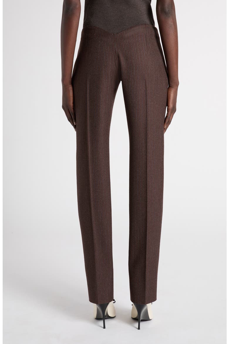 Striped Wool Cigarette Trousers, Alternate, color, CEDAR
