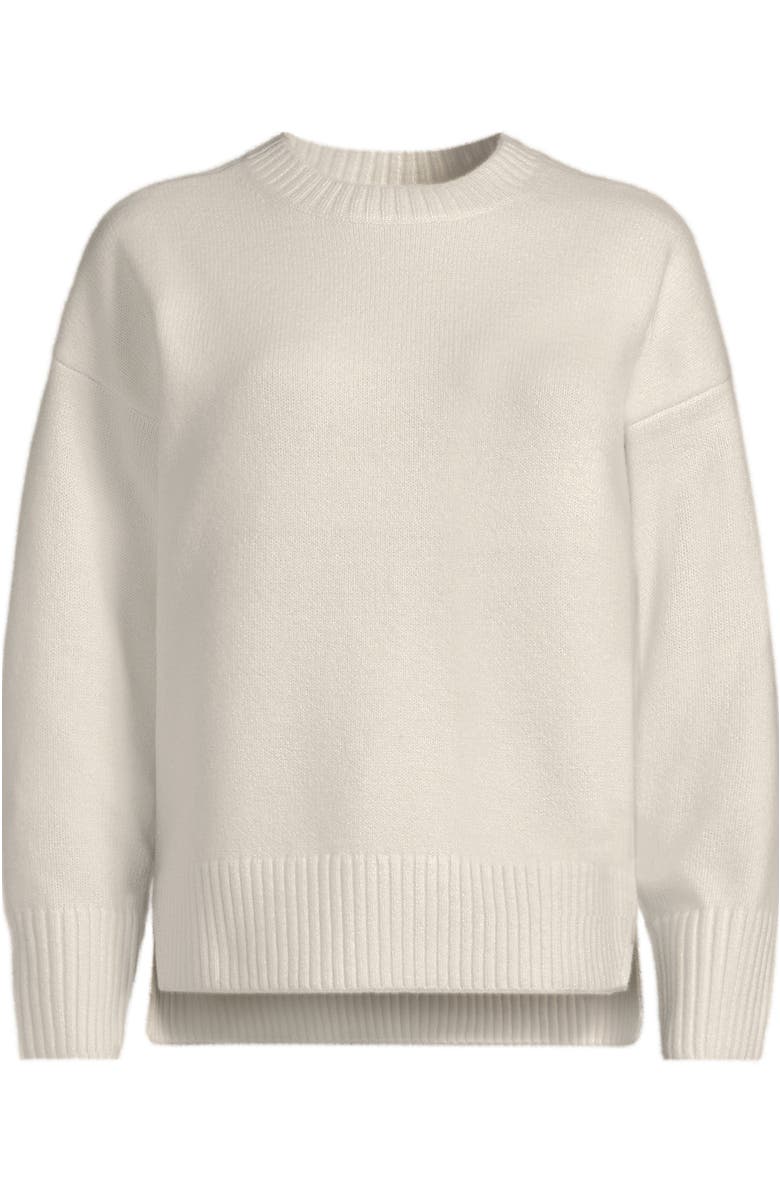 Lands' End Ultrasoft Crew Neck Hi Low Hem Tunic Sweater, Alternate, color, Fresh Ivory