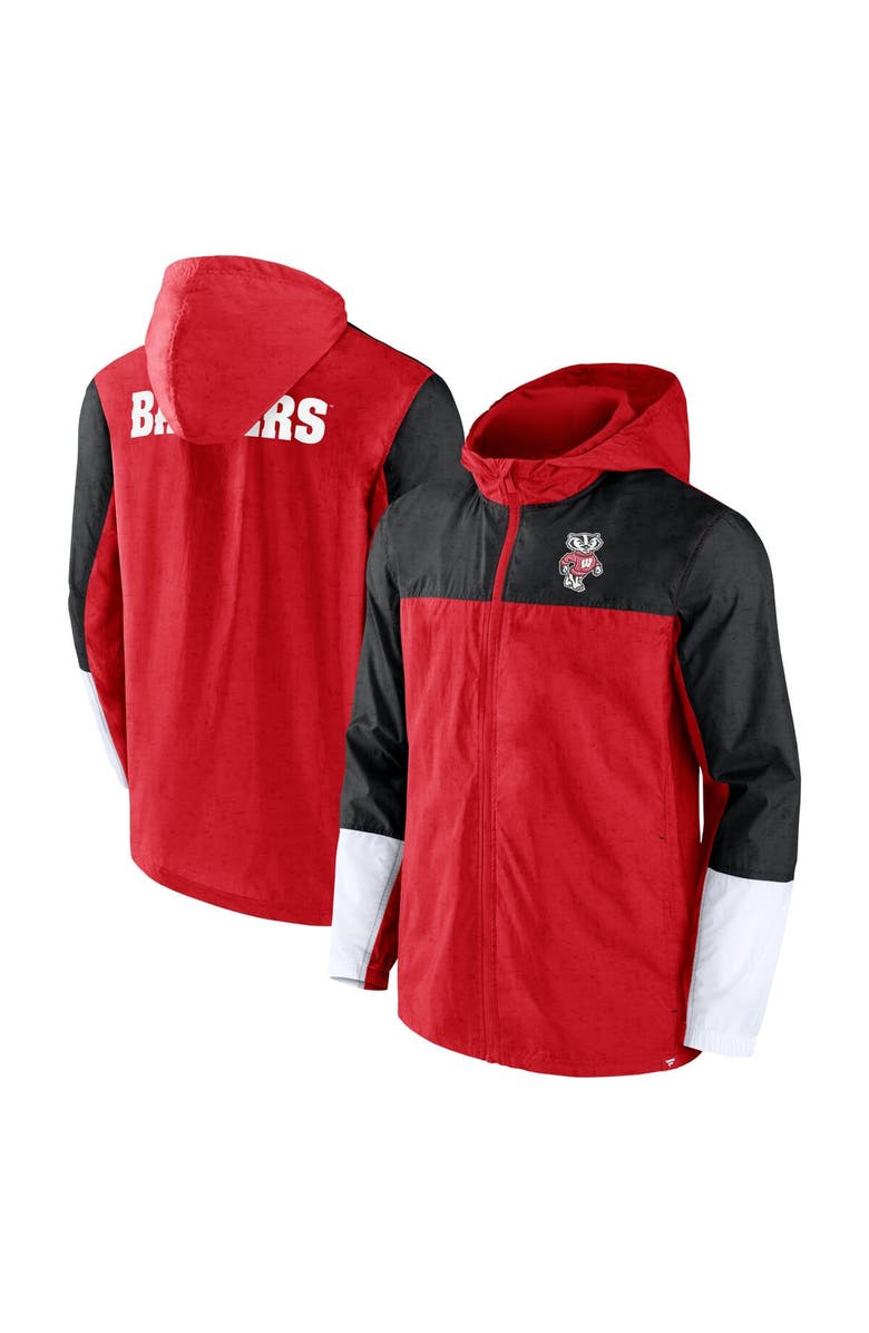 FANATICS Men's Fanatics Branded Red/Black Wisconsin Badgers Game Day Ready Full-Zip Jacket, Alternate, color, 