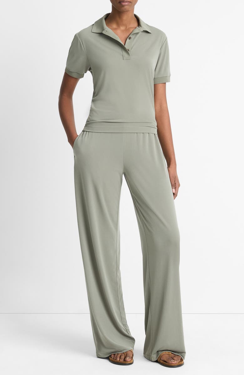 Vince Short Sleeve Polo Shirt, Alternate, color, Smoky Moss