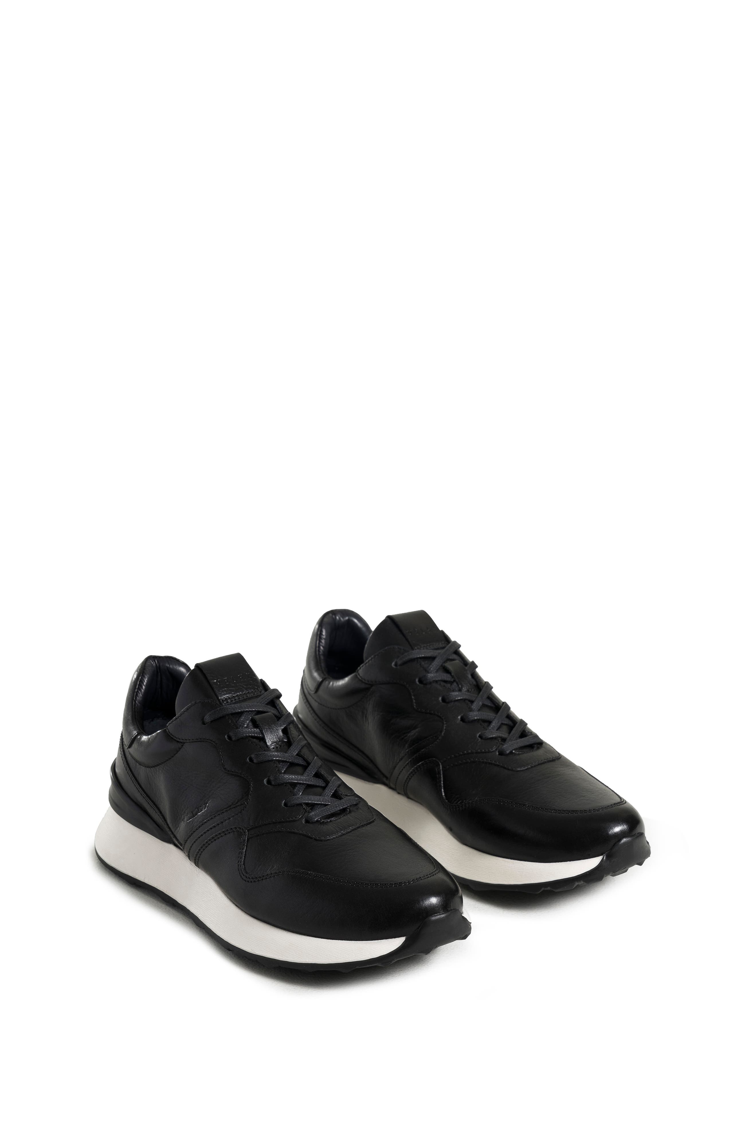 Velez Cooper 3 Leather Sneakers with Contrast Spoiler, Alternate, color, Black