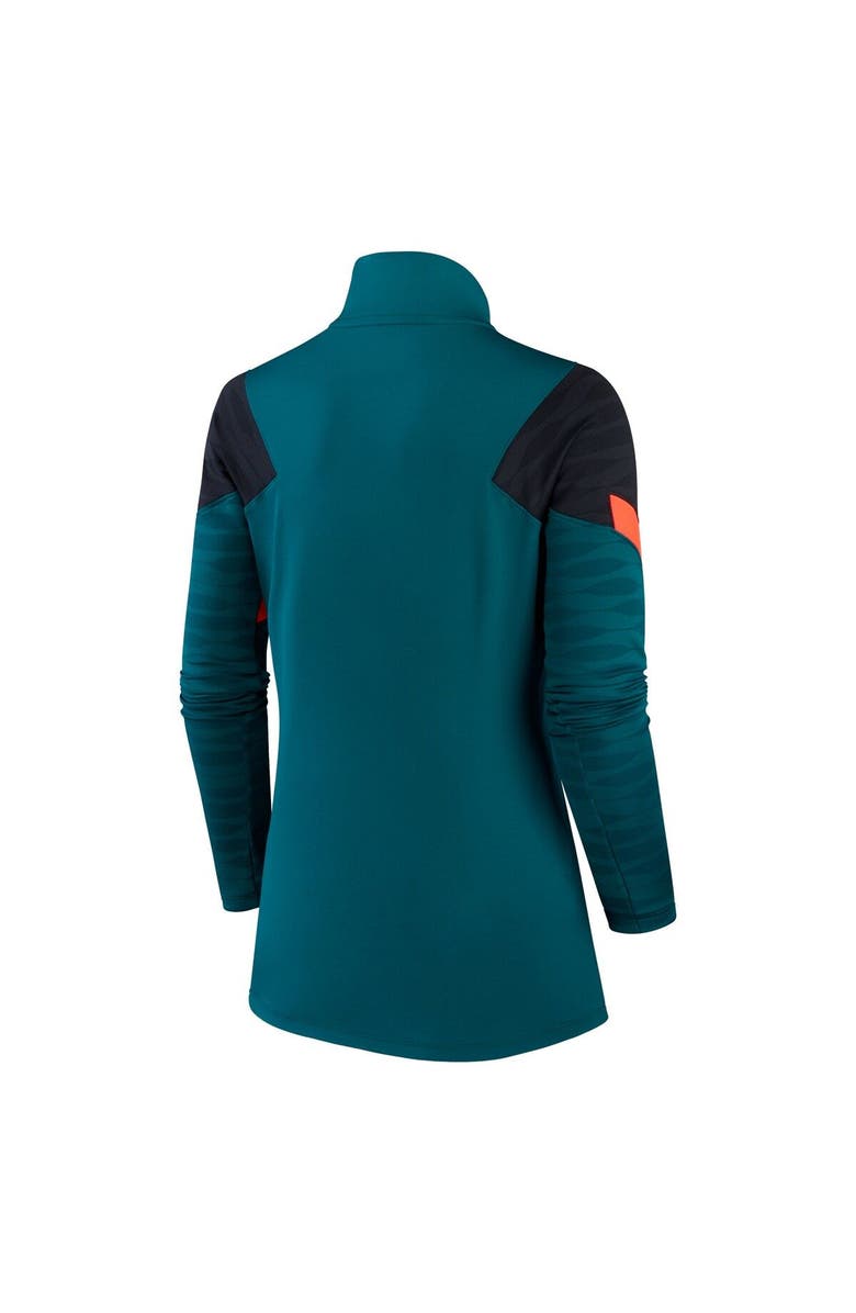 Nike Women's Nike Teal Liverpool Strike Drill Raglan Quarter-Zip Performance Top, Alternate, color, 
