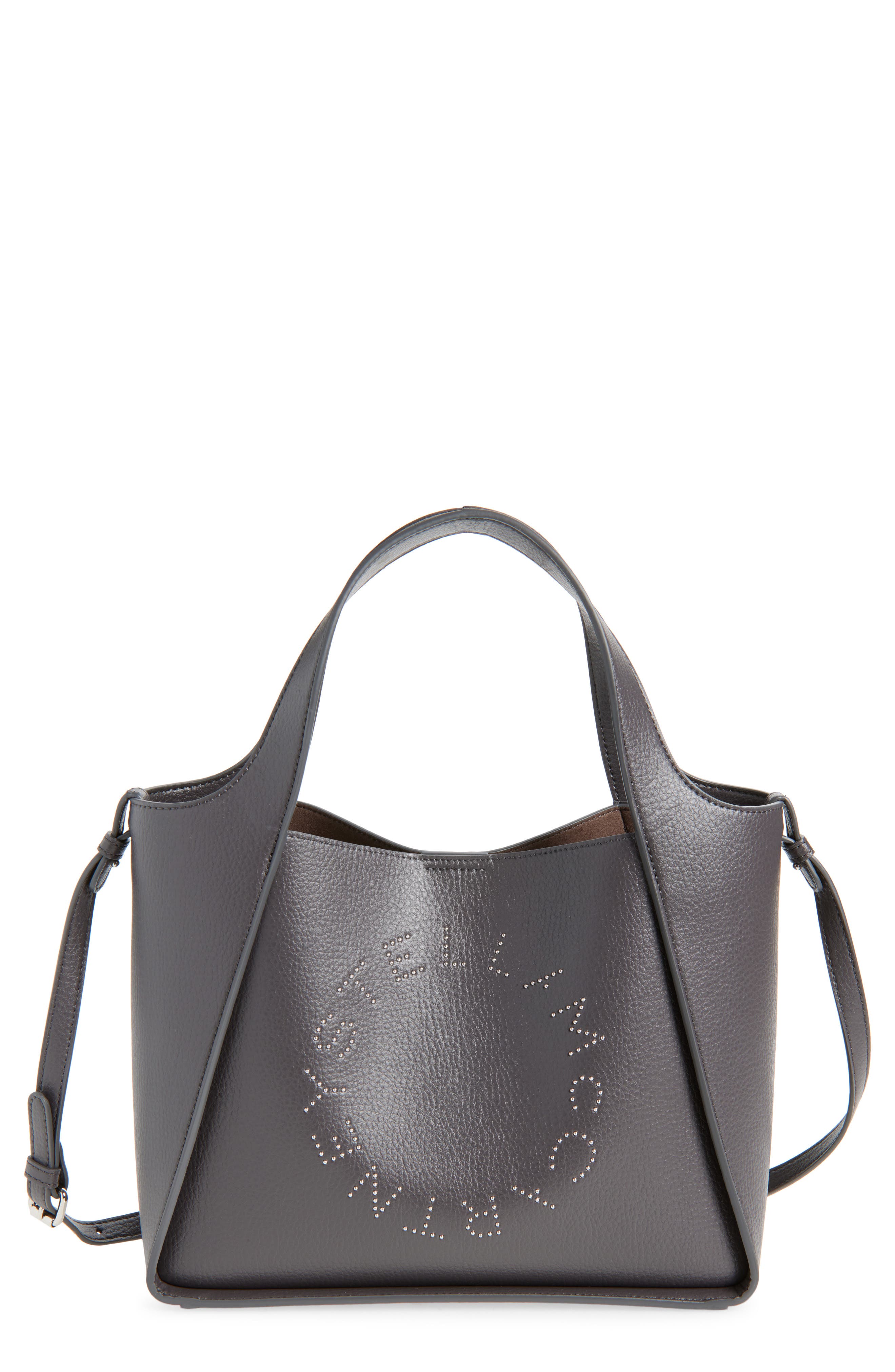 Stella McCartney Perforated Logo Faux Leather Crossbody Tote, Main, color, 