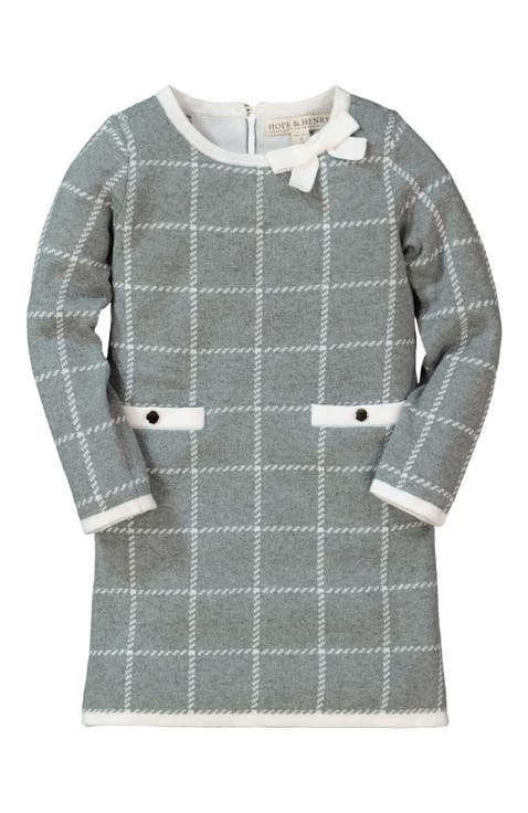 Girls' Organic Bow Sweater Dress, Toddler