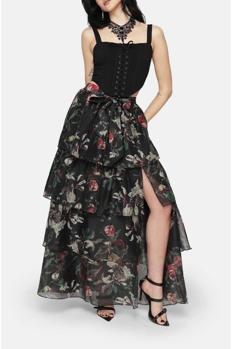 Anara Tiered Skirt, Main, color, Black
