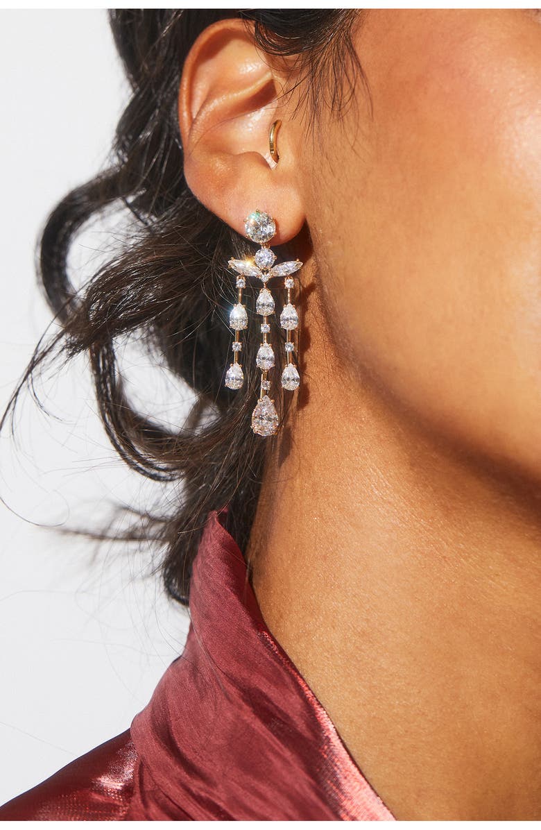 Nadri Evelyn Chandelier Drop Earrings, Alternate, color, Gold