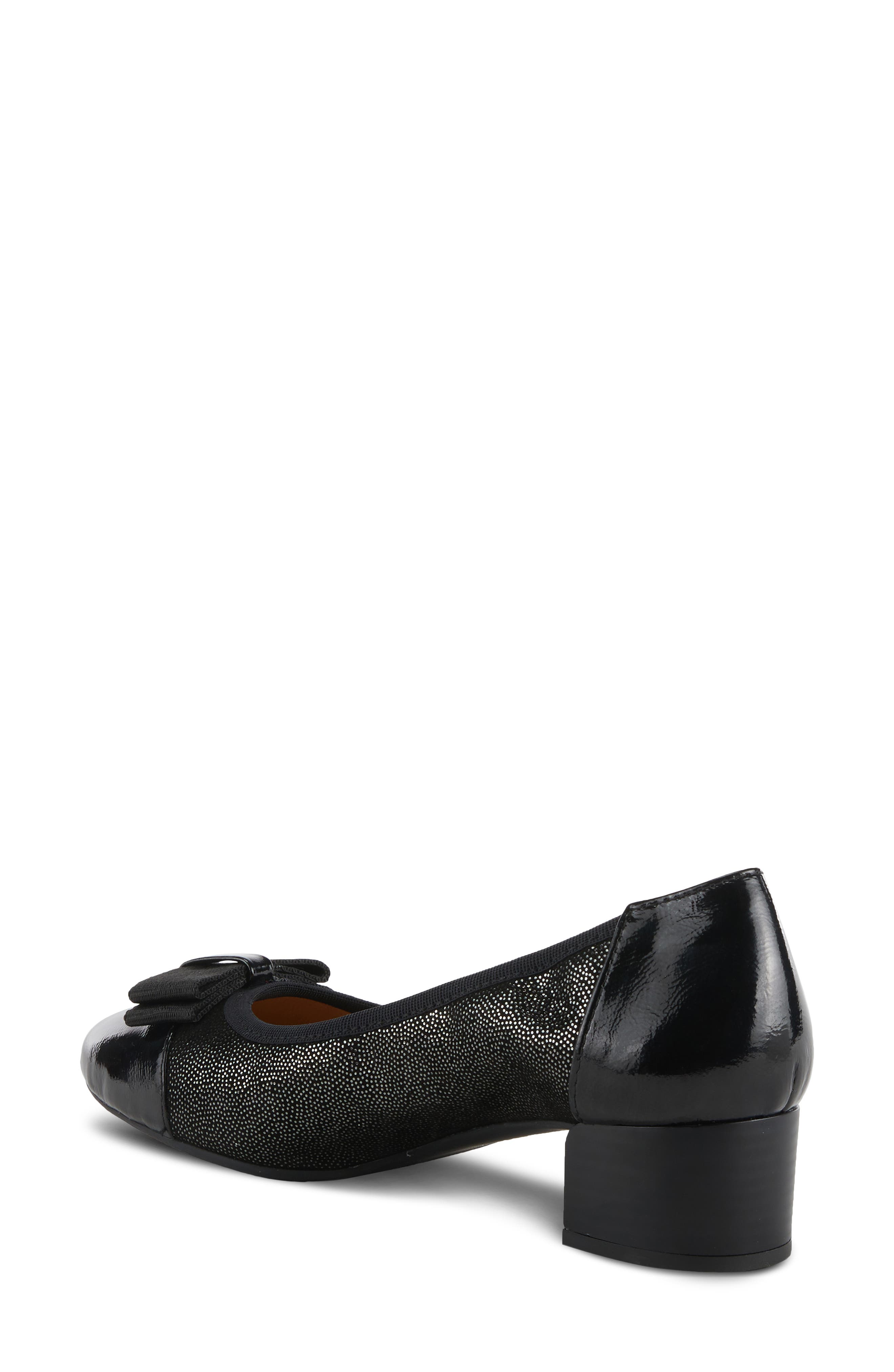 Spring Step Paulette Bow Pump, Alternate, color, Black Patent