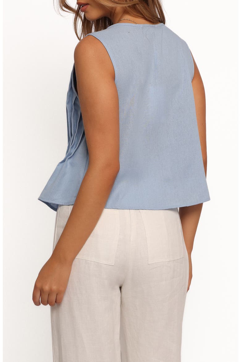 Delia Tie Front Pleat Tank, Alternate, color, BLUE