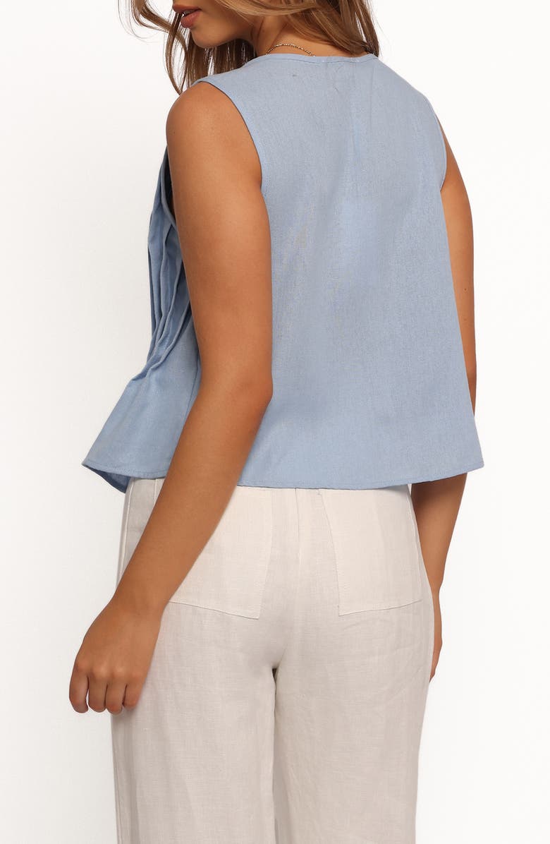 Petal & Pup Delia Tie Front Pleat Tank, Alternate, color, Blue