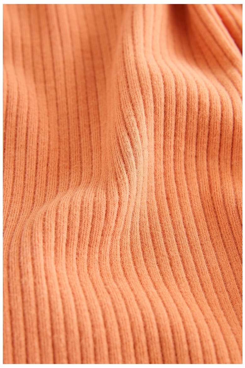 Kids' Pumpkin Appliqué Rib Long Sleeve Top, Alternate, color, ORANGE