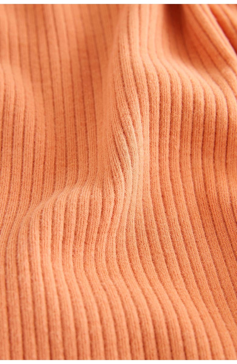 NEXT Kids' Pumpkin Appliqué Rib Long Sleeve Top, Alternate, color, Orange