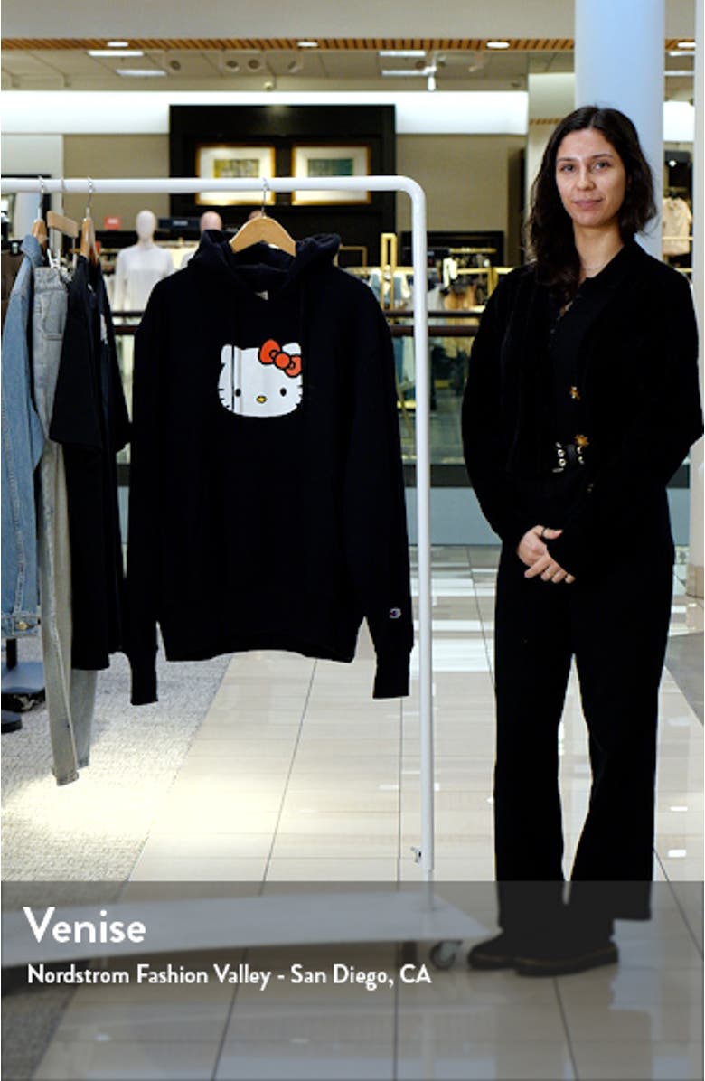 x Sanrio Hello Kitty<sup>®</sup> 50th Anniversary Fleece Graphic Hoodie, sales video thumbnail