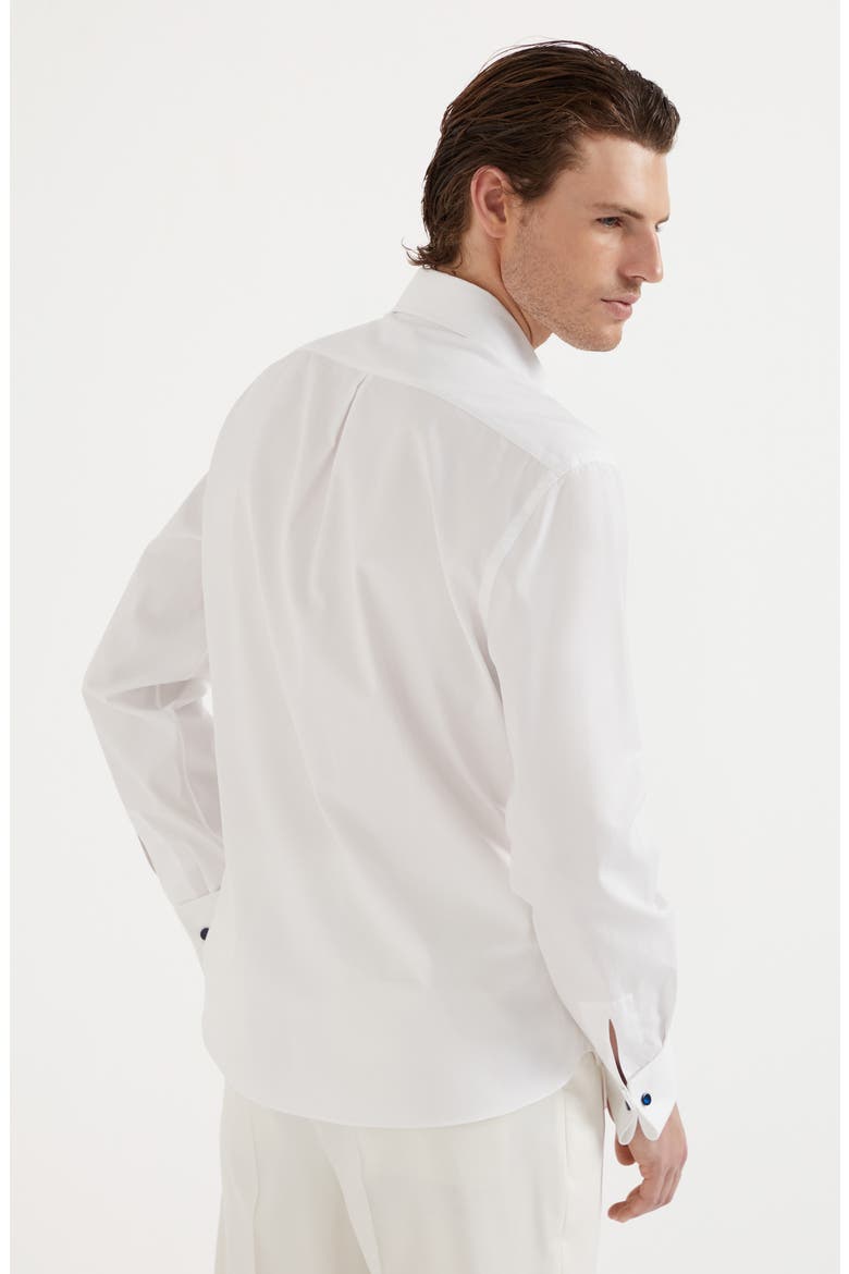 Tuxedo shirt with pleating, Alternate, color, White