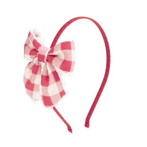 Red Gingham Bow Headband (Toddler & Little Kid)
