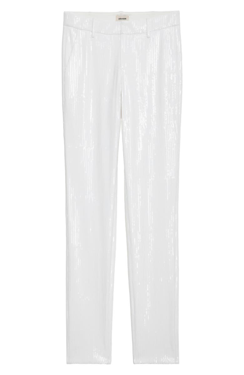 Zadig & Voltaire Prune Sequin Straight Leg Pants, Alternate, color, 
