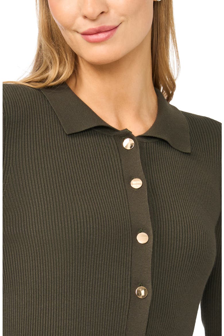 Ivy Johnny Collar Ribbed Sweater-Dress, Alternate, color, MIDNIGHT OLIVE