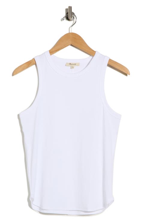 Ribbed Stretch Cotton Cutaway Tank