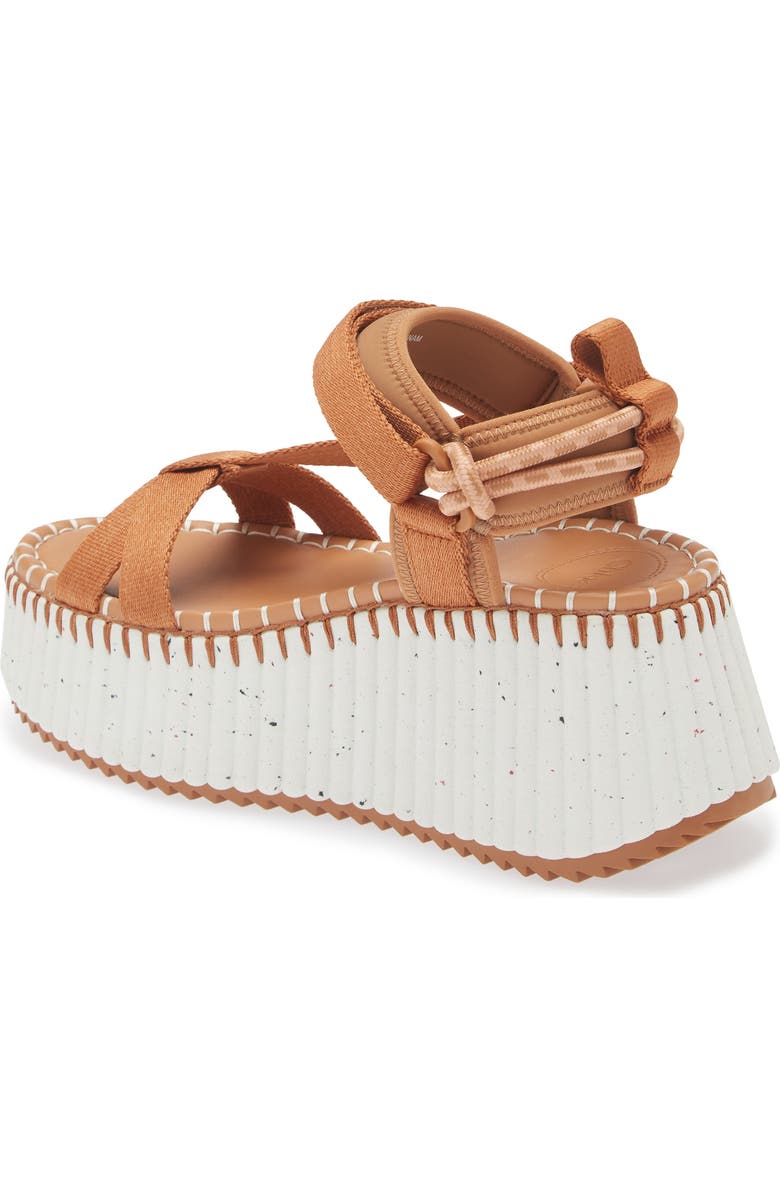 Chloé Nama Platform Wedge Sandal, Alternate, color, 276 Smooth Tan