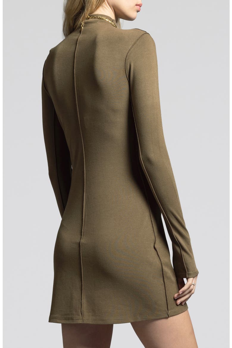 Marisol Long Sleeve Jersey Minidress, Alternate, color, DARK OREGANO